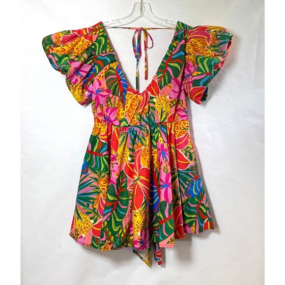 SheIn Dresses & Skirts - Shein VCay Riccolta Carta Pap 21 Floral Tropical Mini Dress Size M/6 Multi NWT